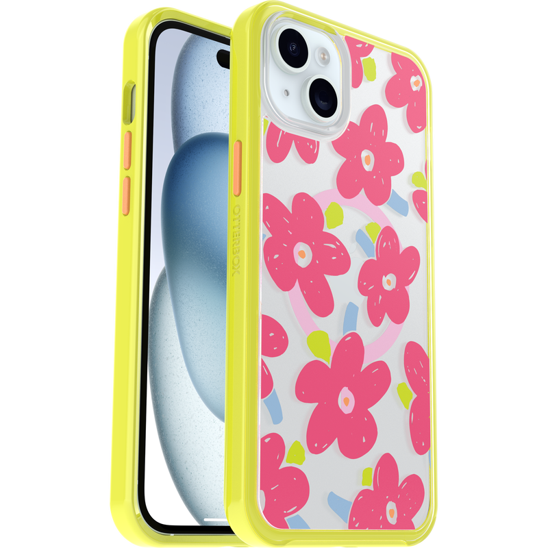 product image 1 - iPhone 14 Plus und iPhone 15 Plus Hülle Symmetry Series Clear für MagSafe Fluttering Flora