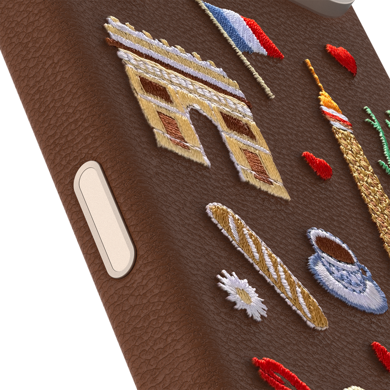 product image 3 - iPhone 17 Pro Max Custodia Symmetry Series Cactus Leather Embroidery