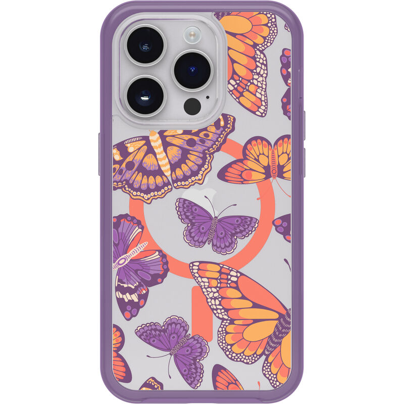product image 2 - iPhone 14 Pro Custodia Symmetry Series Clear per MagSafe Fluttering Flora