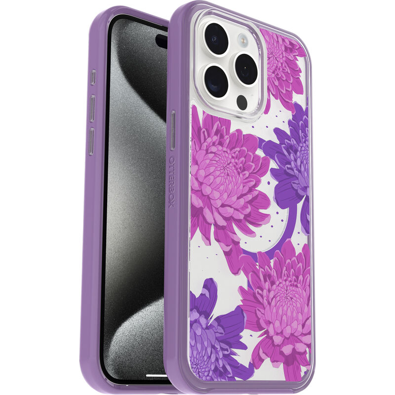 product image 1 - iPhone 15 Pro Max Custodia Symmetry Series Clear per MagSafe Fluttering Flora