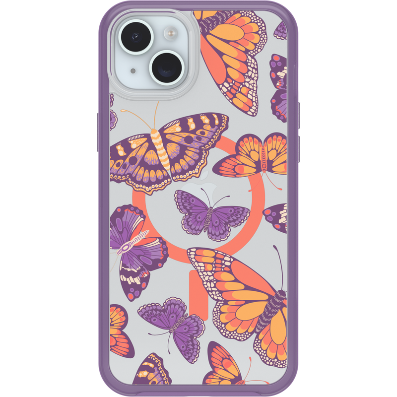 product image 2 - iPhone 14 Plus and iPhone 15 Plus Case Symmetry Series Clear for MagSafe Fluttering Flora