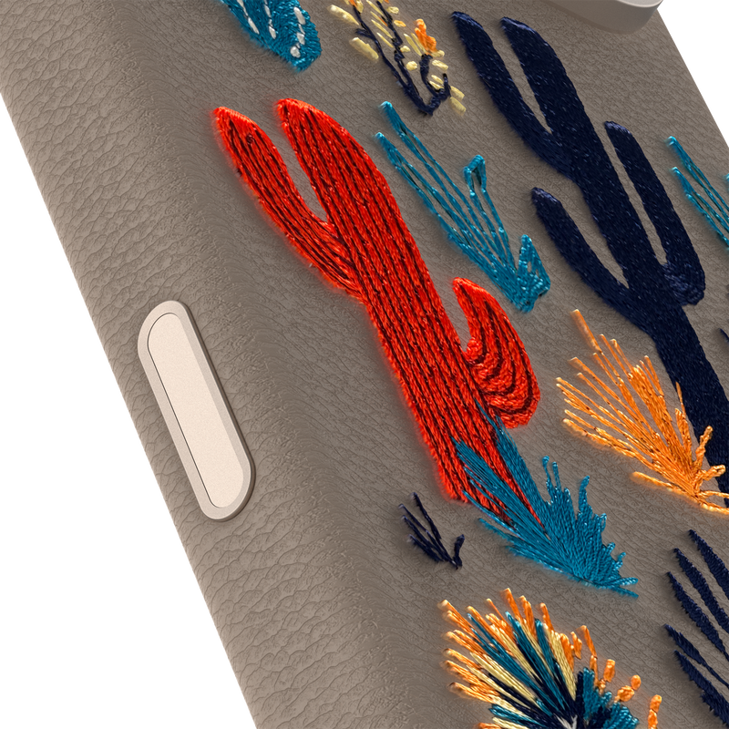 product image 3 - iPhone 17 Pro Max Custodia Symmetry Series Cactus Leather Embroidery