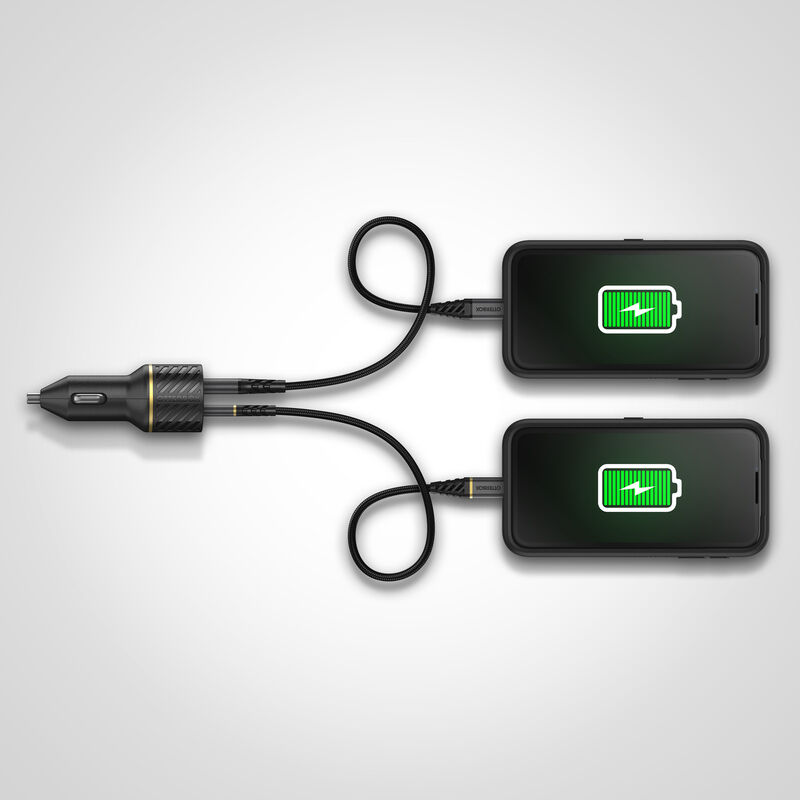 product image 4 - USB-C e USB-A Fast Charge Doppia porta Caricabatteria per auto, 30W Premium Charger