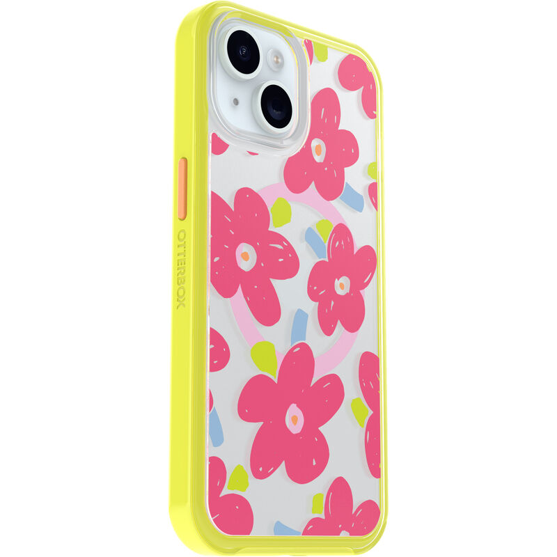 product image 3 - iPhone 13, iPhone 14 e iPhone 15 Custodia Symmetry Series Clear per MagSafe Fluttering Flora