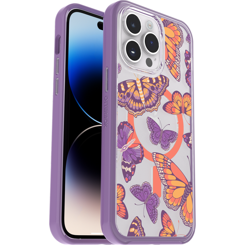 product image 1 - iPhone 14 Pro Max Custodia Symmetry Series Clear per MagSafe Fluttering Flora