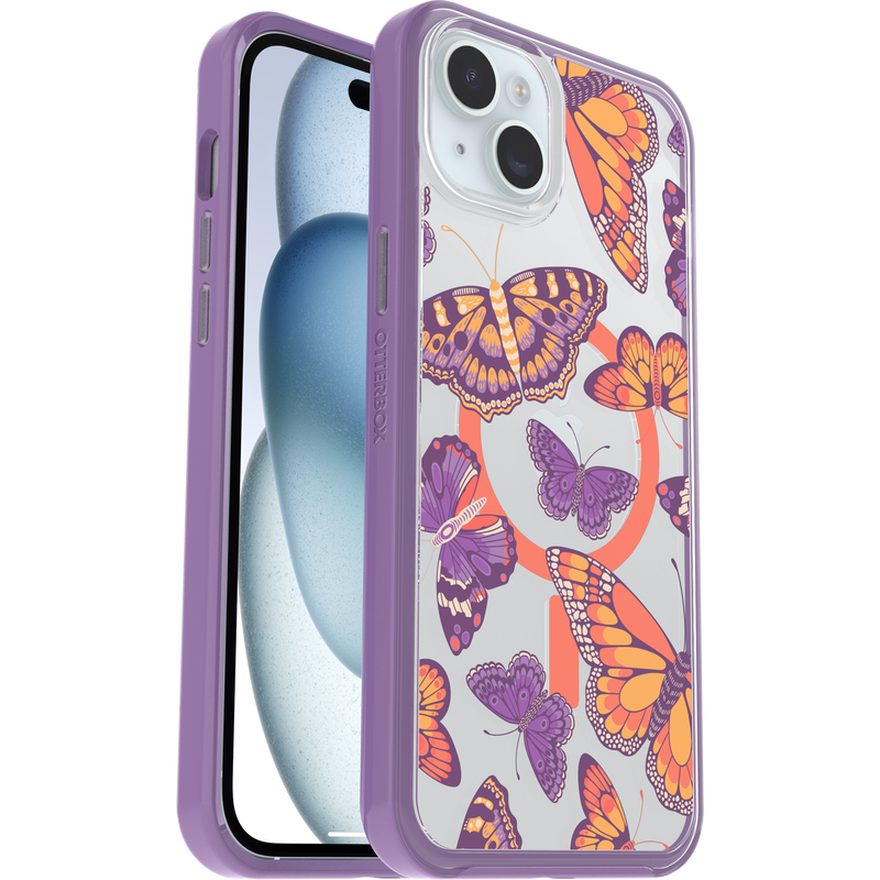 product image 1 - iPhone 14 Plus and iPhone 15 Plus Case Symmetry Series Clear for MagSafe Fluttering Flora