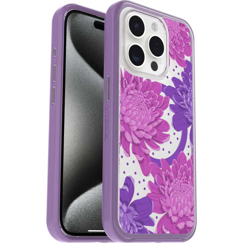product image 1 - iPhone 15 Pro Custodia Symmetry Series Clear per MagSafe Fluttering Flora